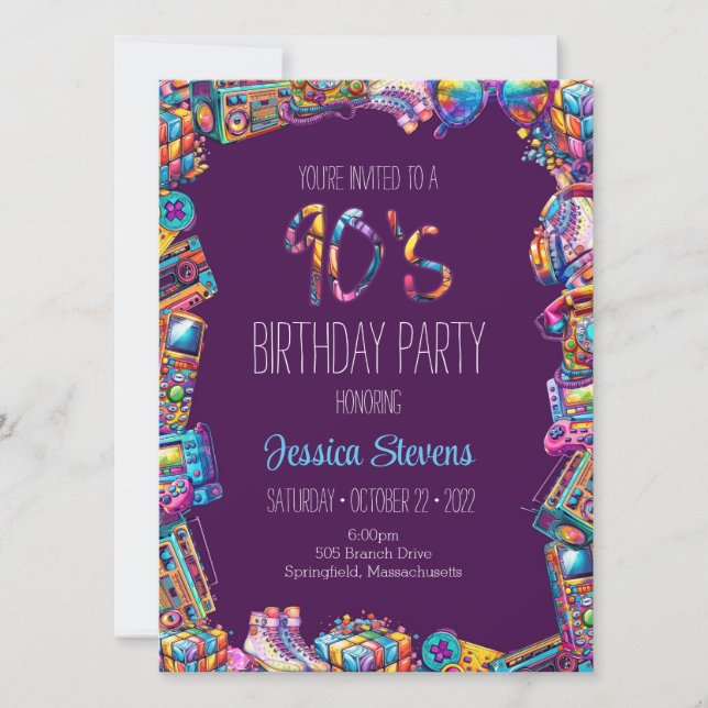 90's Birthday Invitation (Front)