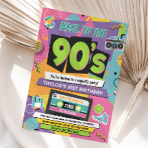 90s Birthday Party Invitation