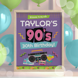 90s Birthday Party Welcome Sign