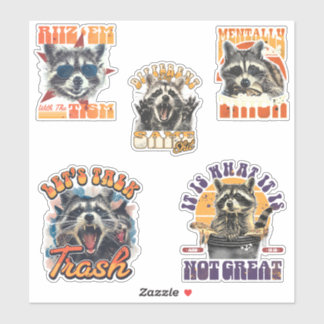 90s Bootleg Feral Raccoon Sticker Pack 2