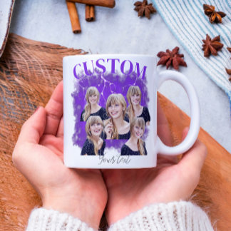 90's bootleg rap tee custom photo coffee mug