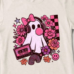 90s Bubblegum Aesthetic Retro Ghost Girl Halloween Tri-Blend Shirt