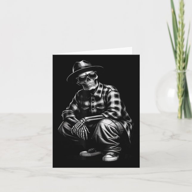 90s Cholo Chicano Homie Cool Mexican Gangster Skel Card (Front)