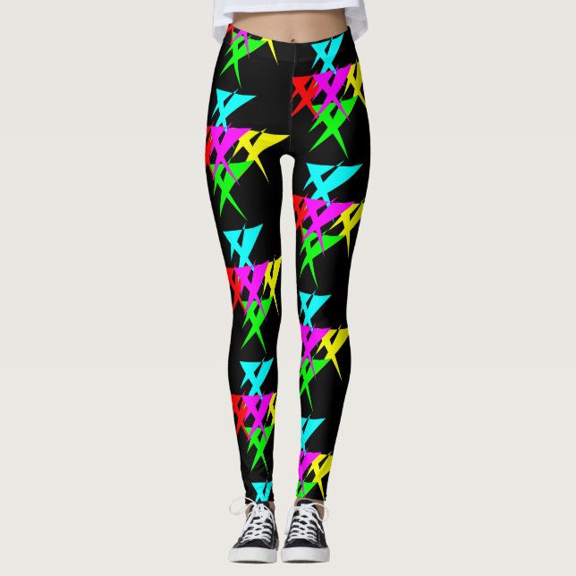 90s Colourful Shape Leggings (Front)