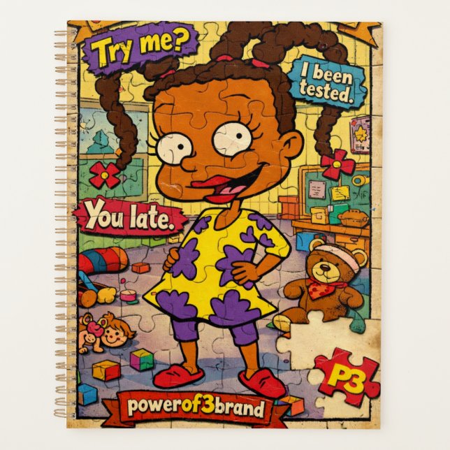 90s Comic Style Goal Setter Notebook Planner (Front)