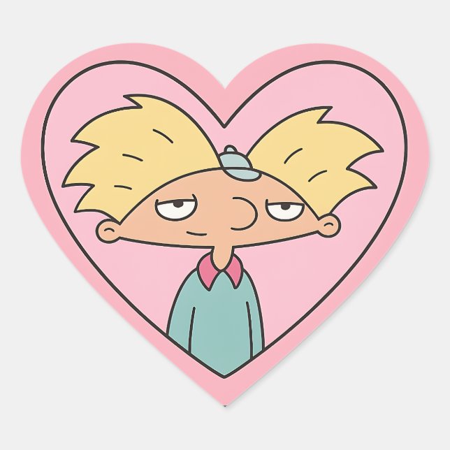 90s Crush Heart Locket — Cute Retro Boy Sticker (Front)