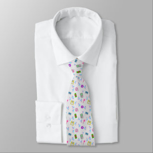 90s Doodle Pattern Neck Tie