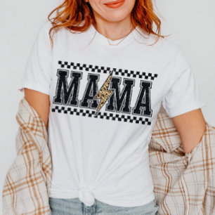 90s Fall Retro Mama Chequered Mum T-Shirt