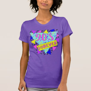 90'S Forever Quote Neon Geometric T-Shirt