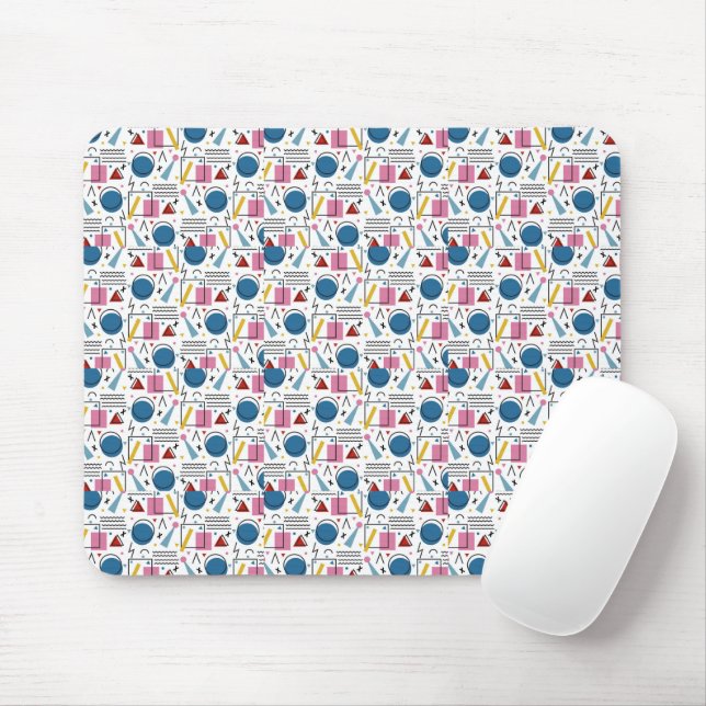 90s Geometric shapes Mouse Mat (With Mouse)