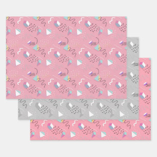 90s Geometrics and Squiggles Wrapping Paper Sheet