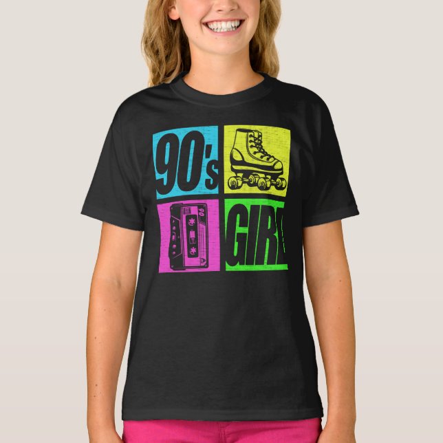 90s Girl 1990s Fashion 90 Theme Party Nineties  T-Shirt (Front)