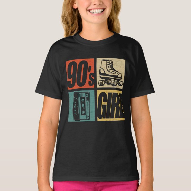 90s Girl 1990s Fashion 90 Theme Party Nineties  T-Shirt (Front)