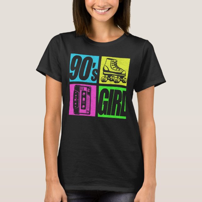 90s Girl 1990s Fashion 90 Theme Party Nineties  T-Shirt (Front)