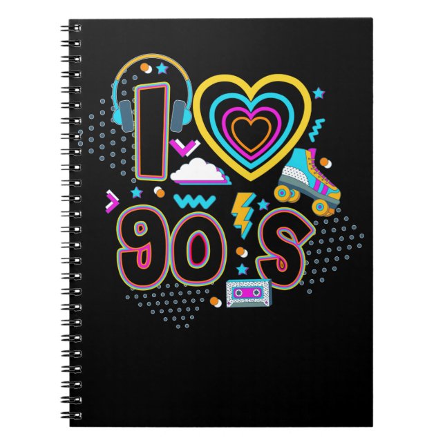 90s Girl Music Party Roller Skating Disco 1990s Notebook (Front)