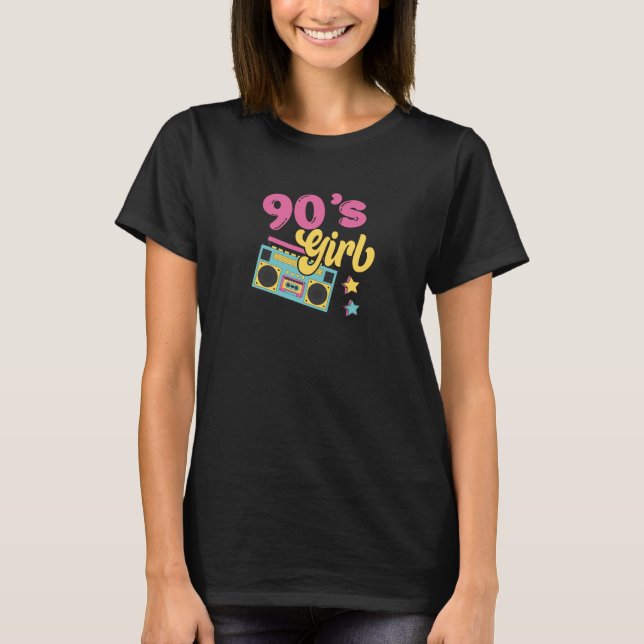 90s Girl Retro Aesthetic Pink T-Shirt (Front)
