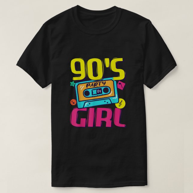 90s Girls Outfit  90s Party Girl Costume 1990s Fas T-Shirt (Design Front)