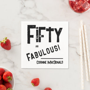 90's grunge Fifty and Fabulous 50th Birthday Party Napkin