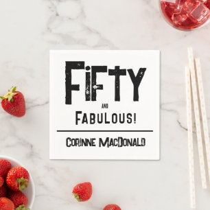 90's grunge Fifty and Fabulous 50th Birthday Party Napkin
