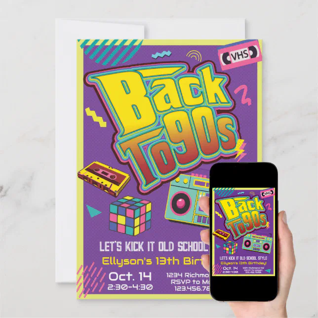90s Hip Hop Birthday Party Retro Throwback Invitation Zazzle