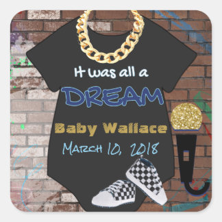 90's Hip Hop BOY Baby Shower Sticker