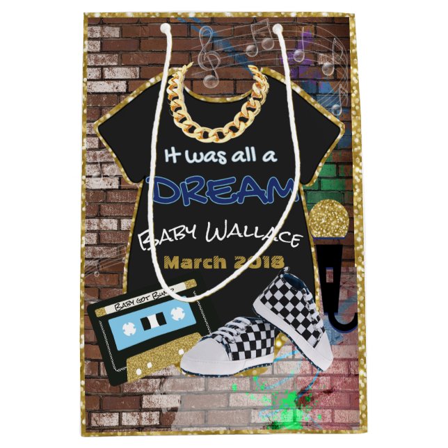90's Hip Hop {Boy} Urban Baby Shower Gift Bag (Front)