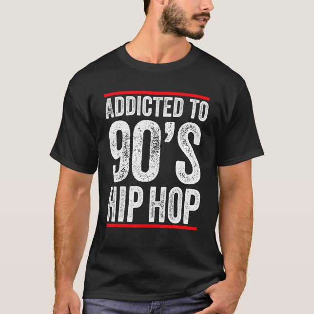 90s Hip Hop   Gangster Rap Clothing Old School Ret T-Shirt (Front)