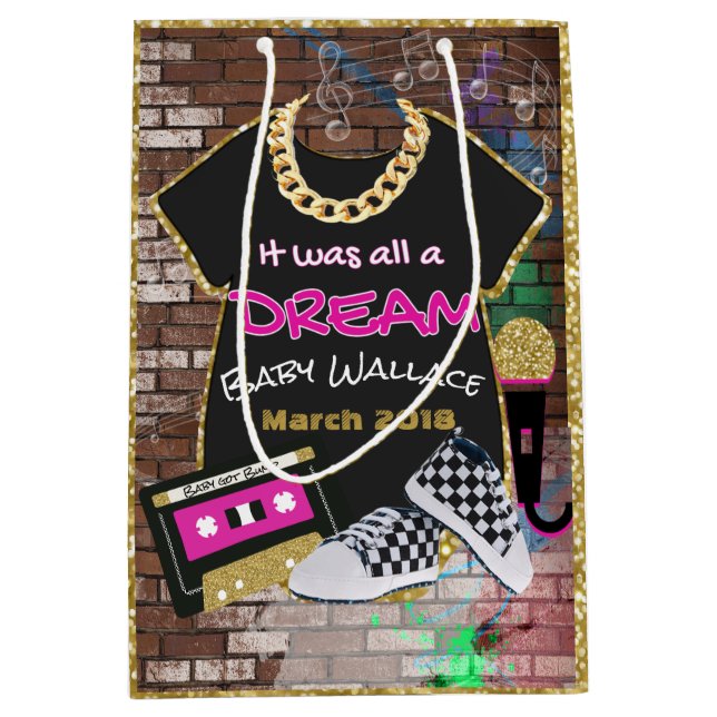 90's Hip Hop {GIRL} Urban Baby Shower Gift Bag (Front)