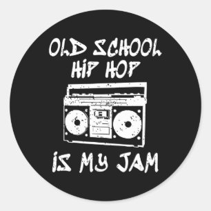 90s Hip Hop Old School  Boombox Music Lover Classic Round Sticker