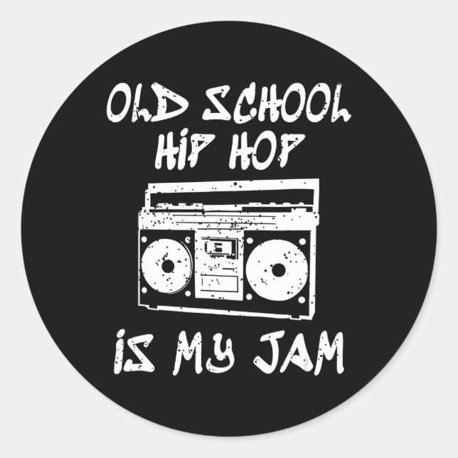 90s Hip Hop Old School  Boombox Music Lover Classic Round Sticker (Front)