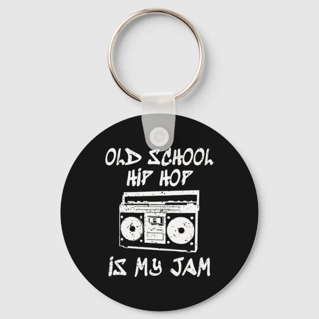 90s Hip Hop Old School  Boombox Music Lover Key Ring (Front)