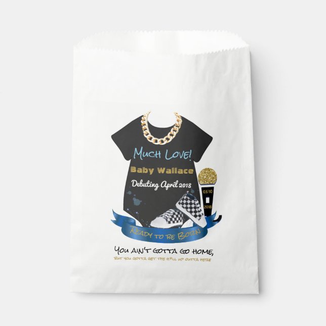 90's Hip Hop Prince Baby Shower Party Favour Bags (Front)