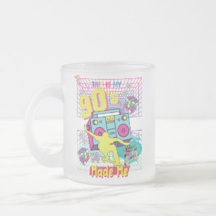 90's Hip Hop Vibes Retro Made Me Frosted Glass Coffee Mug