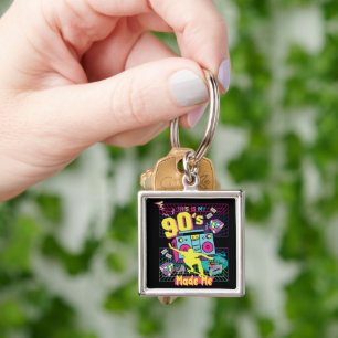 90's Hip Hop Vibes Retro Made Me Key Ring