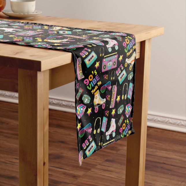 90's Hip Hop Vibes Retro Made Me Pattern Medium Table Runner (In Situ)