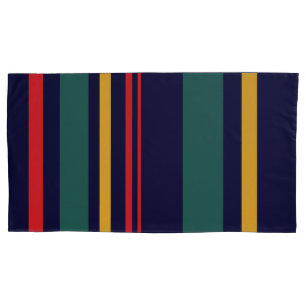 90s Inspired Multi Colour Bold Modern Stripes King Pillowcase