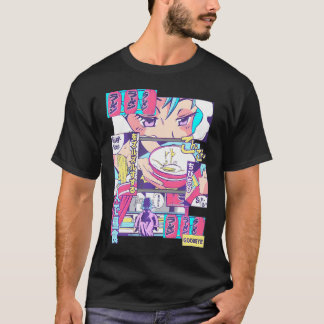 90S Japanese Kawaii Ramen Anime Manga Girl        T-Shirt