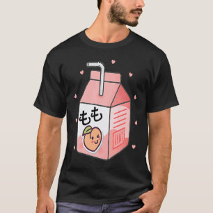 90s Japanese Otaku Aesthetic Peach Juice Box Cute T-Shirt