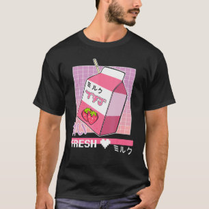 90s Japanese Otaku Stylish Aesthetic Milk Japan Re T-Shirt