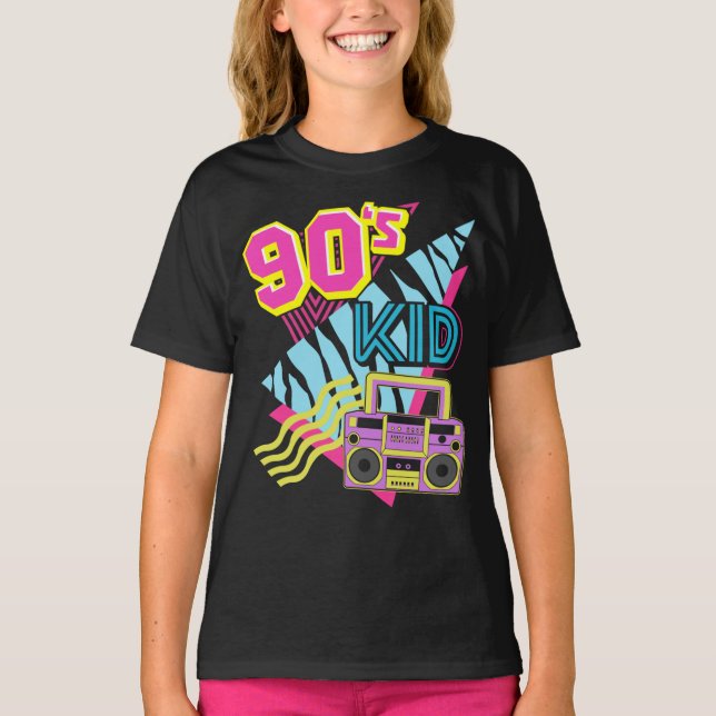 90's Kid Boombox 1990s Nostalgia 80s T-Shirt (Front)