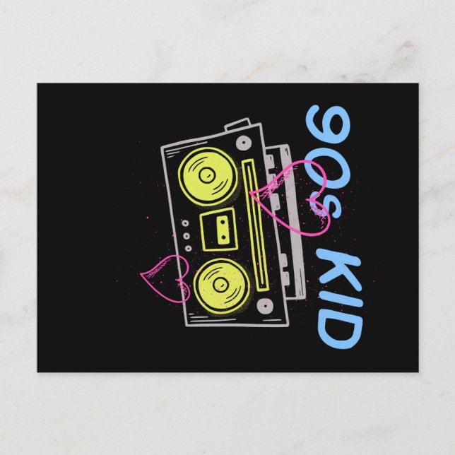 90's Kid Retro Aesthetic Cassette Player Postcard (Front)