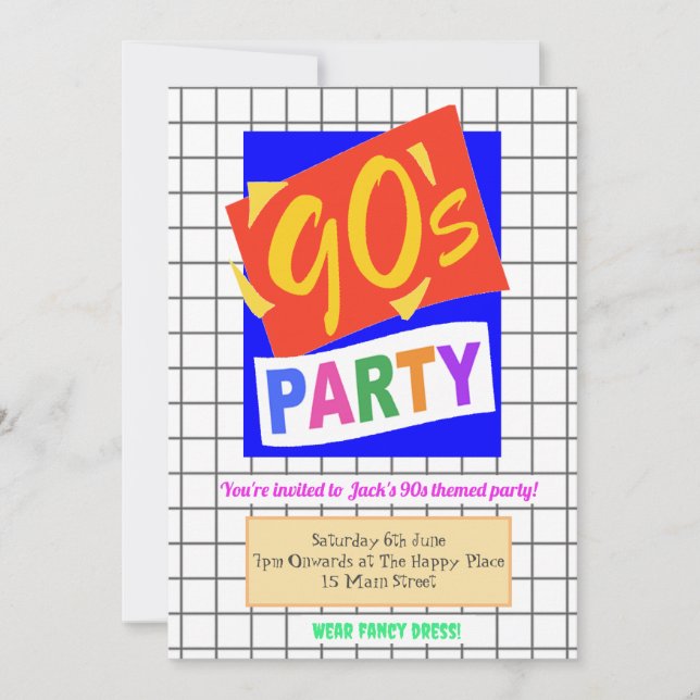 90's Kid Themed Invitation (Front)