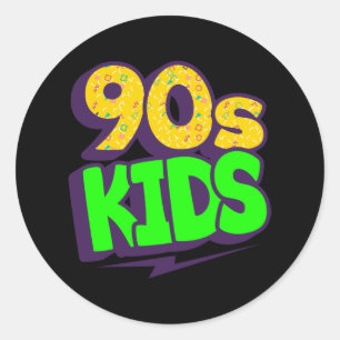 90s Kids 1990 Vintage 90s Lover 90s Costume Classic Round Sticker