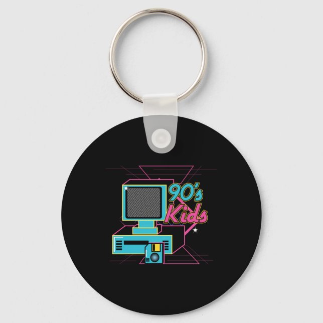 90s Kids Vintage Kids Computer Disk 90s Gift Key Ring (Front)