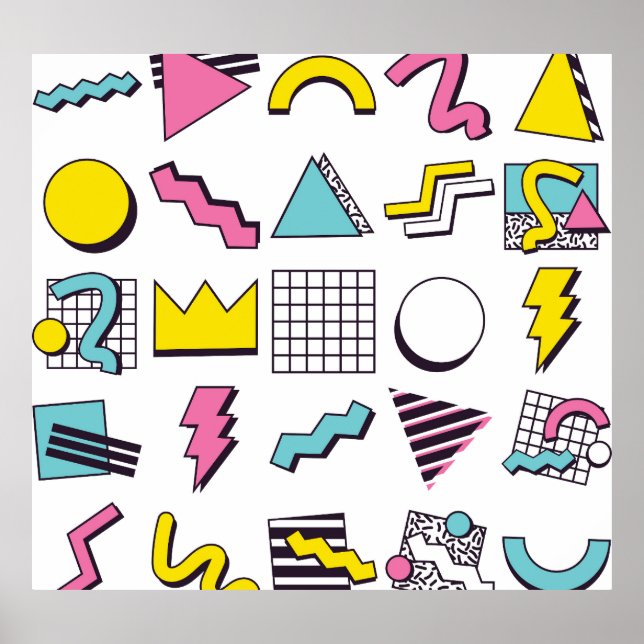 90's Memphis: Pop Design Elements. Poster (Front)