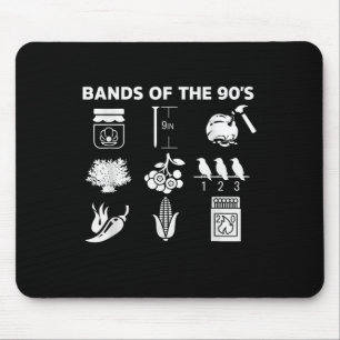 90s Music Bands Icons Pop Culture Funny Retro Grap Mouse Mat