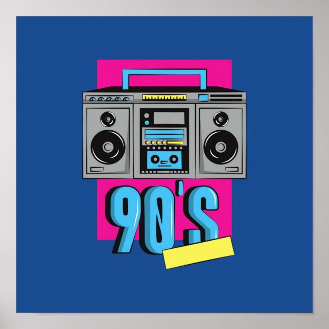 90s music boombox nostalgia poster (Front)