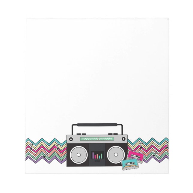 90's Music Themed Birthday Party Notepad (Front)