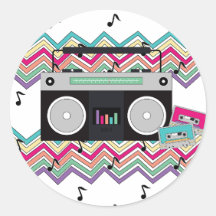 90's Music Themed Birthday Party Stickers