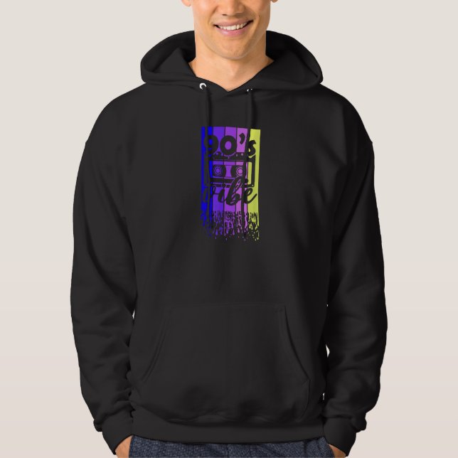 90s Music Vibe Retro Cassette Great Throwback Hoodie (Front)